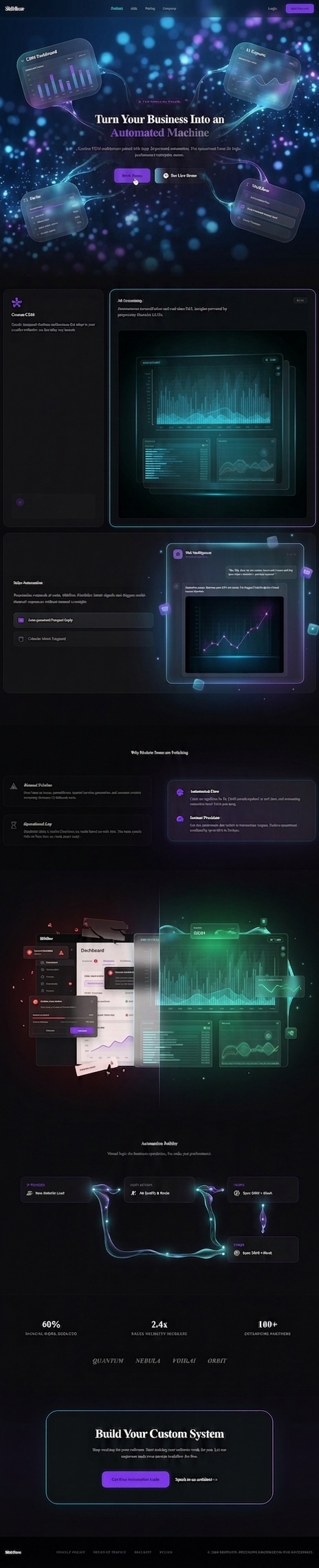 Abstract representation of data flow with glowing violet lines on dark background